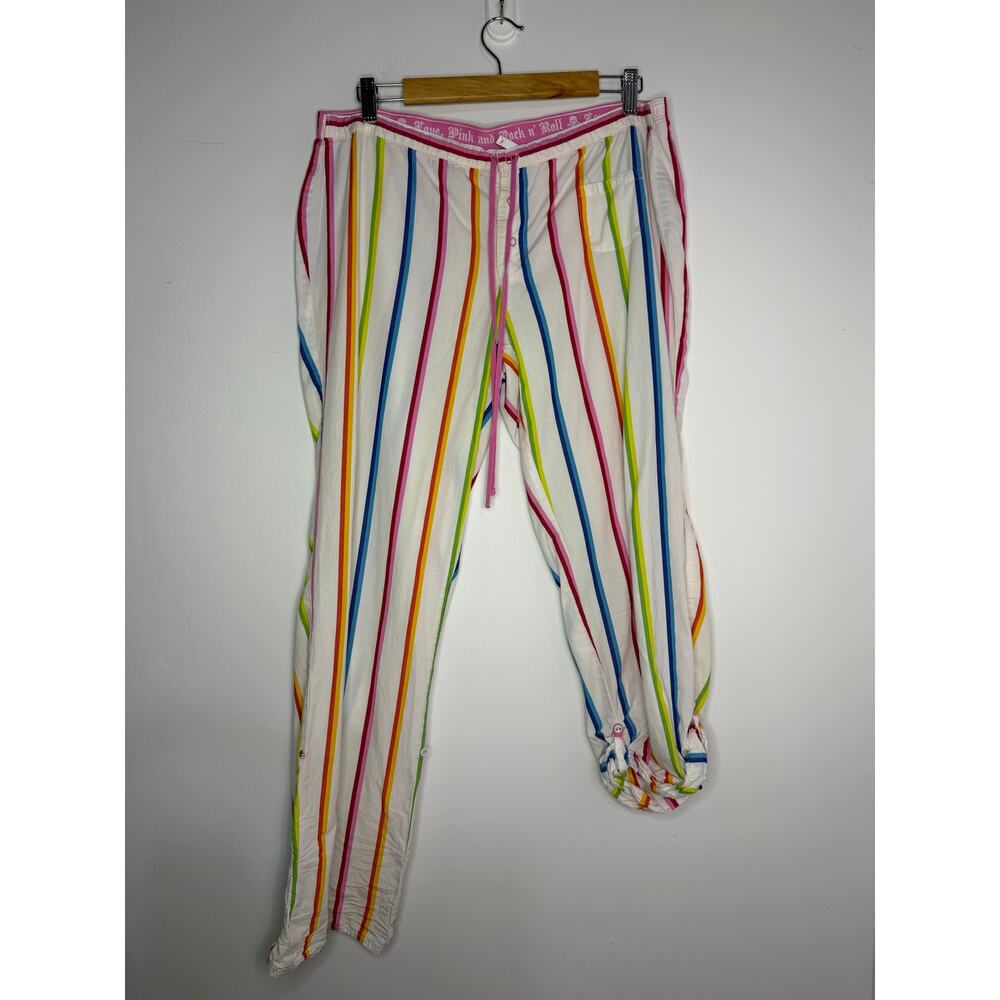 Vintage Victoria's Secret Rainbow Stripe Adjustable Pants